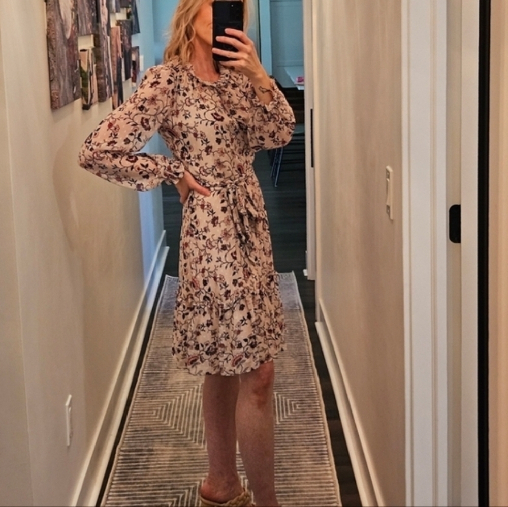 Eliza J Floral Print Long Sleeve Dress - SIZE 4 - Picture 16 of 16